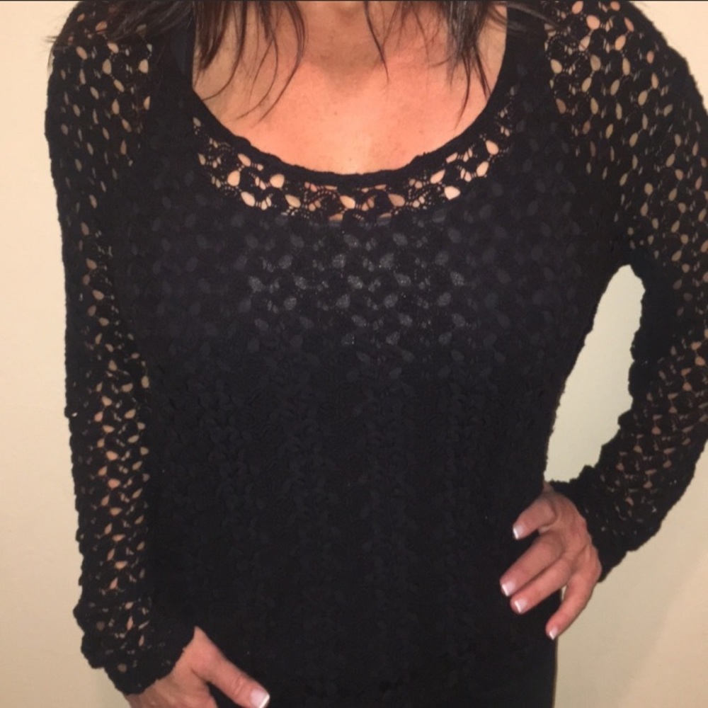 Urban Outfitters Crochet Black‎ Sweater size Medium